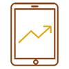 A mobile app displaying the sales growth in its screen representing the FoodEngines Sales App